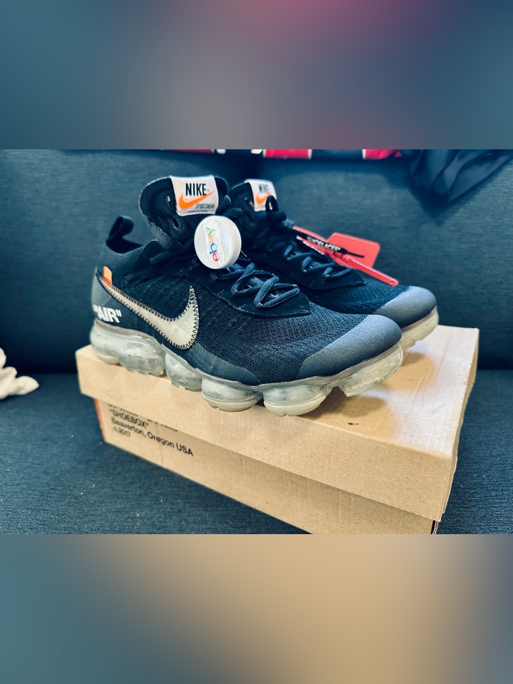 Authentic Nike Off-White x Vapormax Street The Ten collection “Icy Blue” sz 9.5